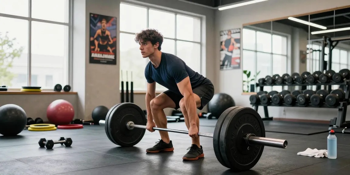 Deus Medical Produkte für Fitness: Athlet beim Training im modernen Fitnessstudio