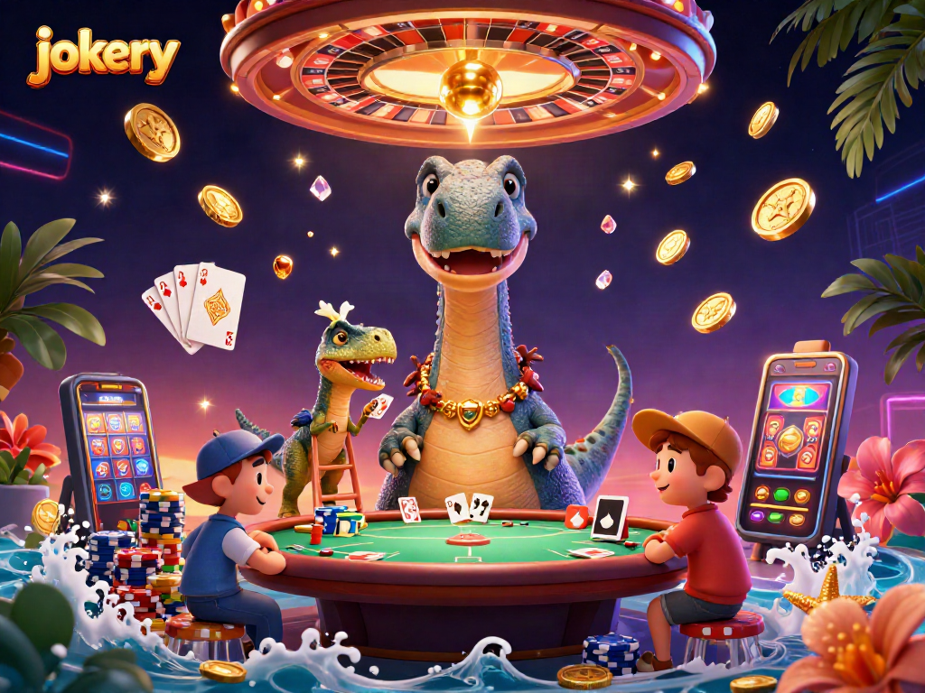 Experience jokery with vibrant casino thrills featuring a brontosaurus and clever raptor in action!