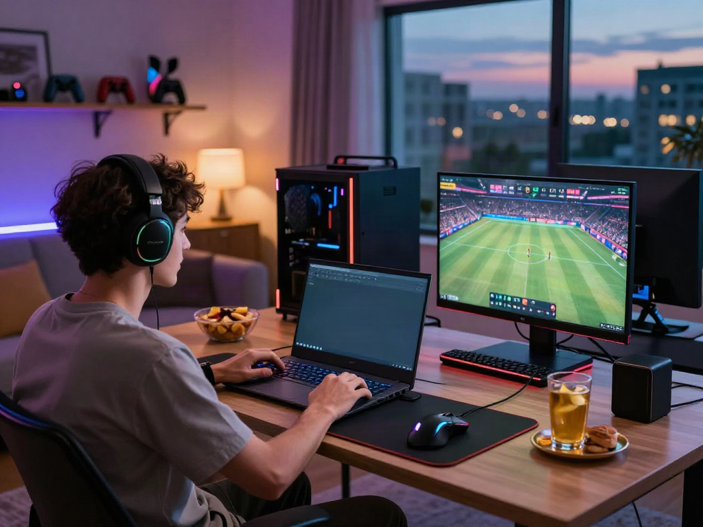 Interactive gaming experience at home, featuring 1da88.it.com player enjoying online entertainment.