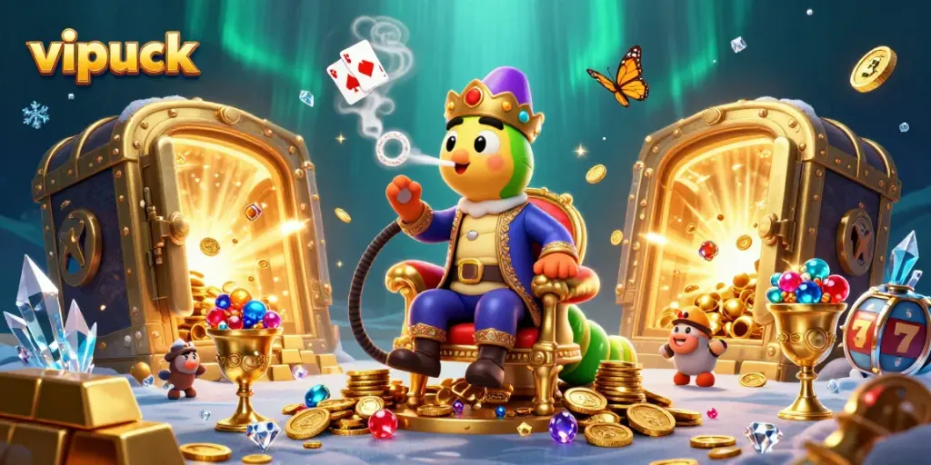 Experience the thrill of vipluck as you play slots surrounded by magical treasures and a whimsical caterpillar master.