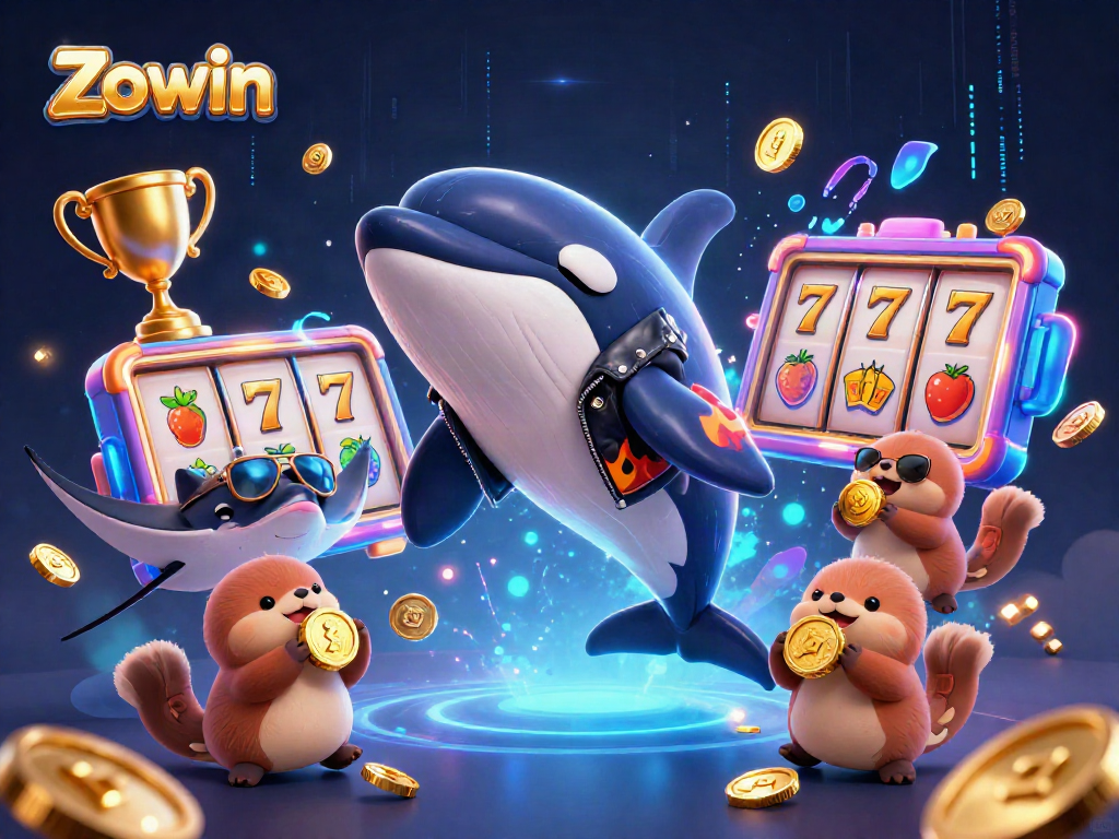 Engage in thrilling games with Zowin, featuring dynamic characters and vibrant slot elements.