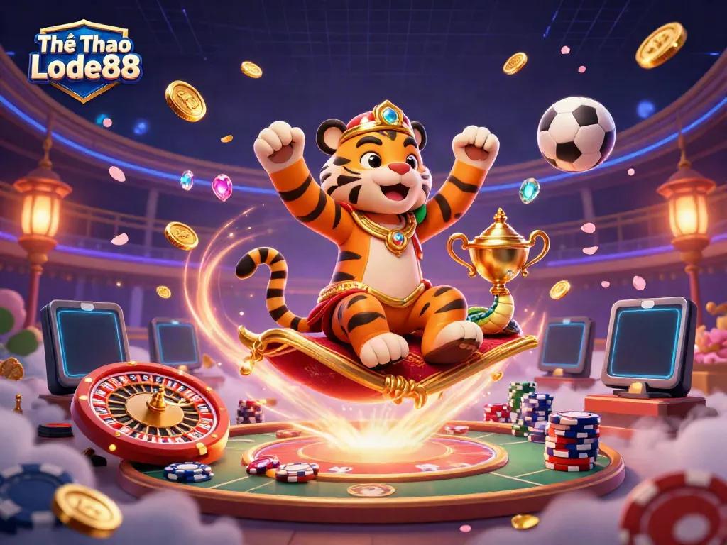 Engage in exhilarating sports betting with Thể Thao Lode88, showcasing vibrant characters and dynamic odds.
